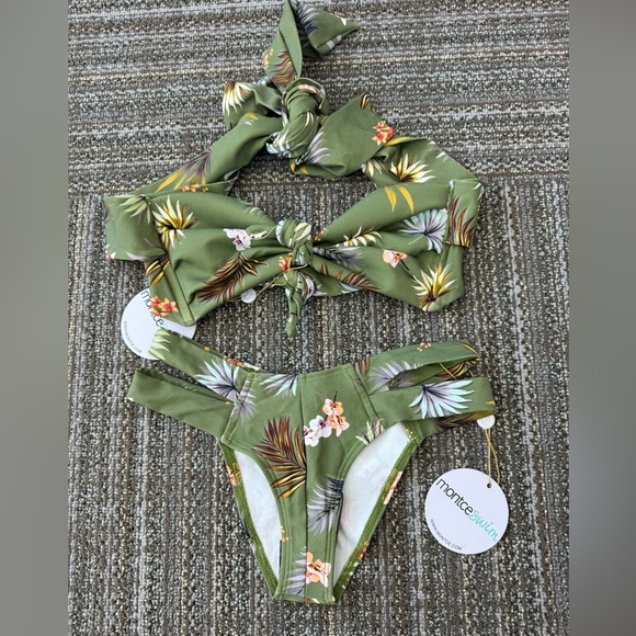 MontceSwim | Plants On Green Swim Set NWT - Picture 2 of 5